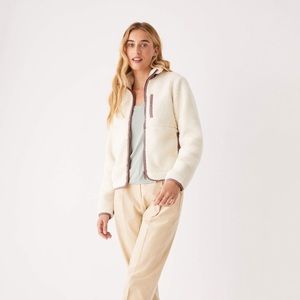 NWOT- Cream Sherpa jacket by Frank and Oak